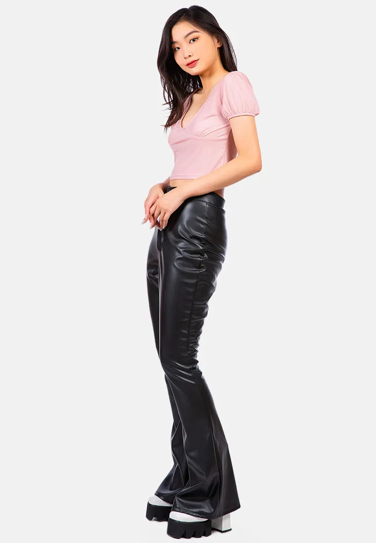 Pleated V Neck Top