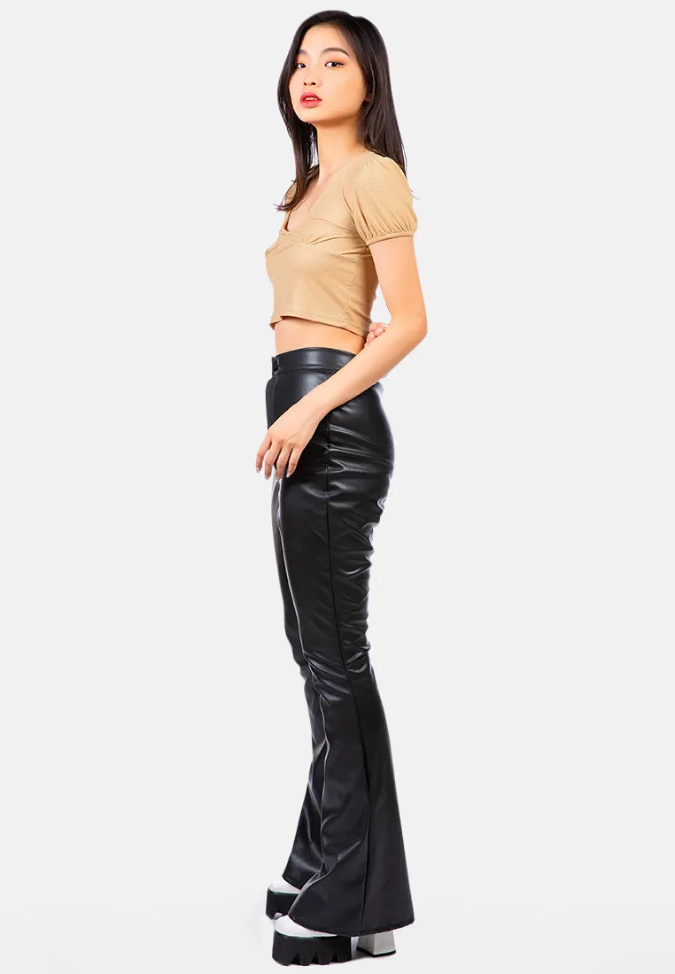 Pleated V Neck Top