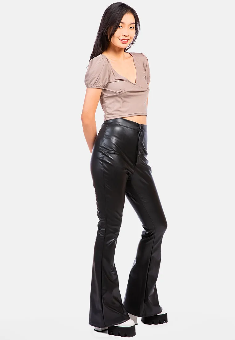 Pleated V Neck Top