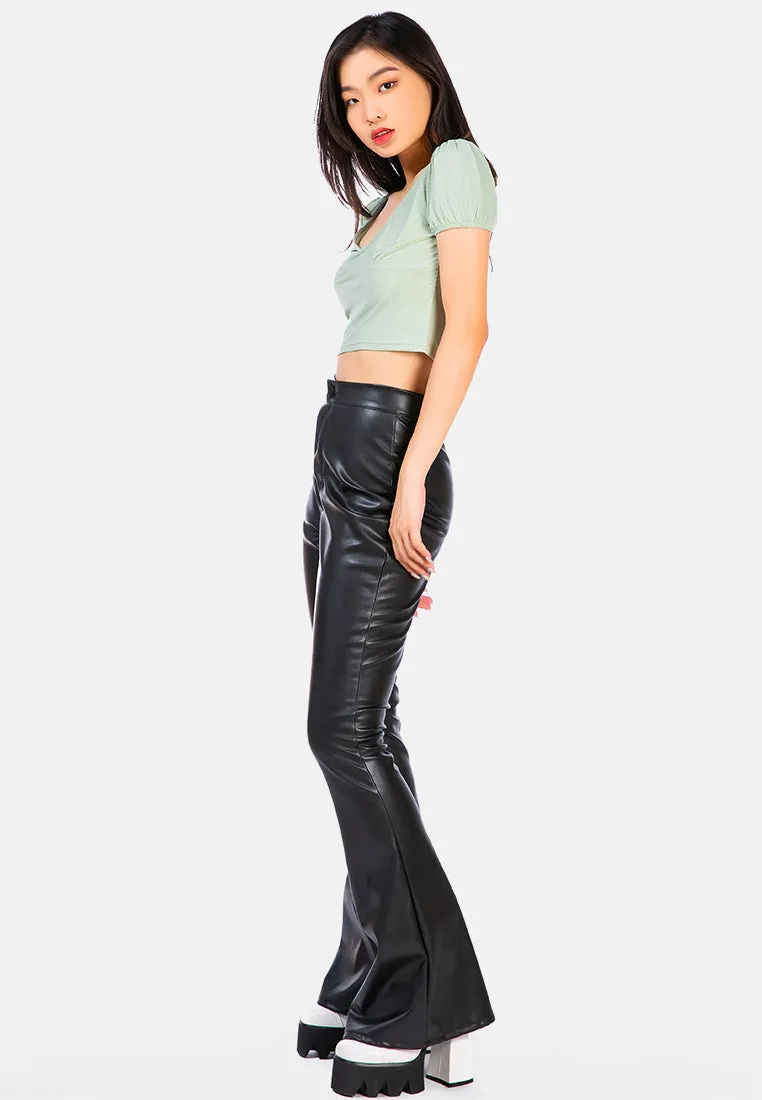Pleated V Neck Top