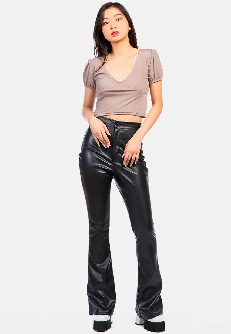 Pleated V Neck Top