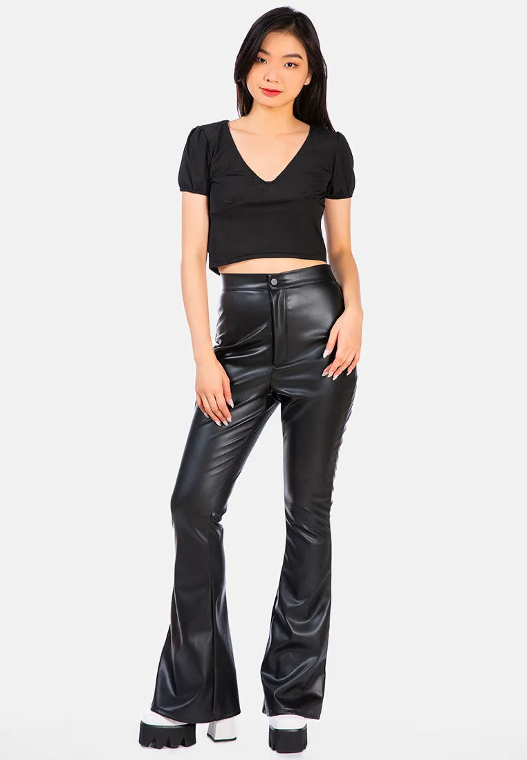 Pleated V Neck Top
