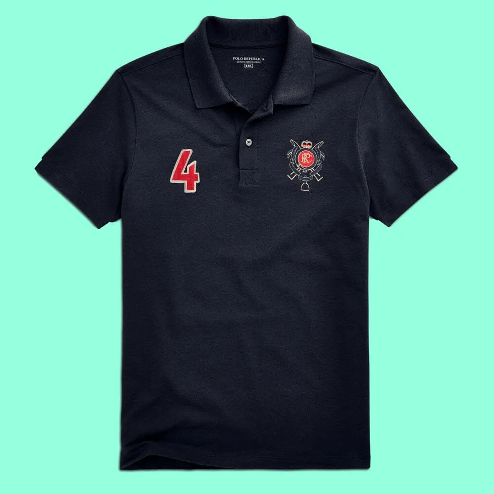 Polo Republica Men's PRC Crest & 4 Embroidered Polo Shirt
