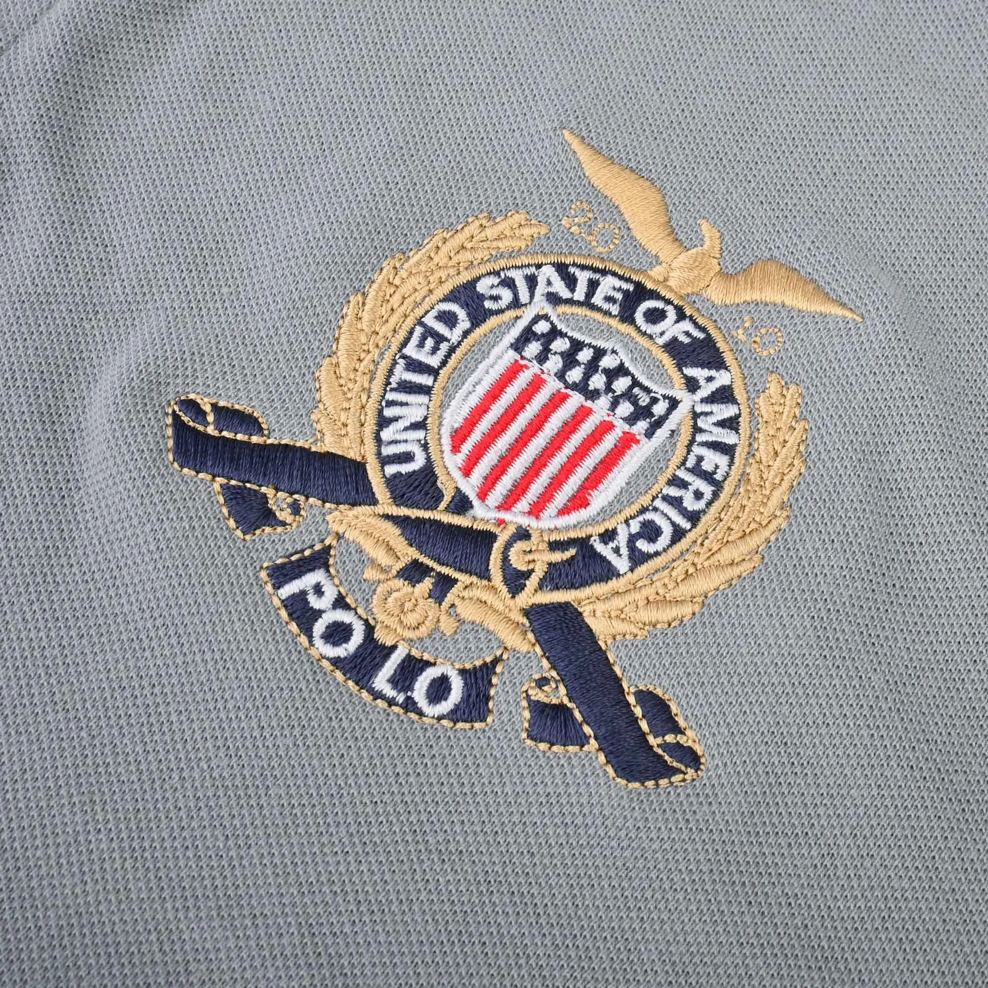 Polo Republica Men's USA Crest & 6 Embroidered Short Sleeve Polo Shirt
