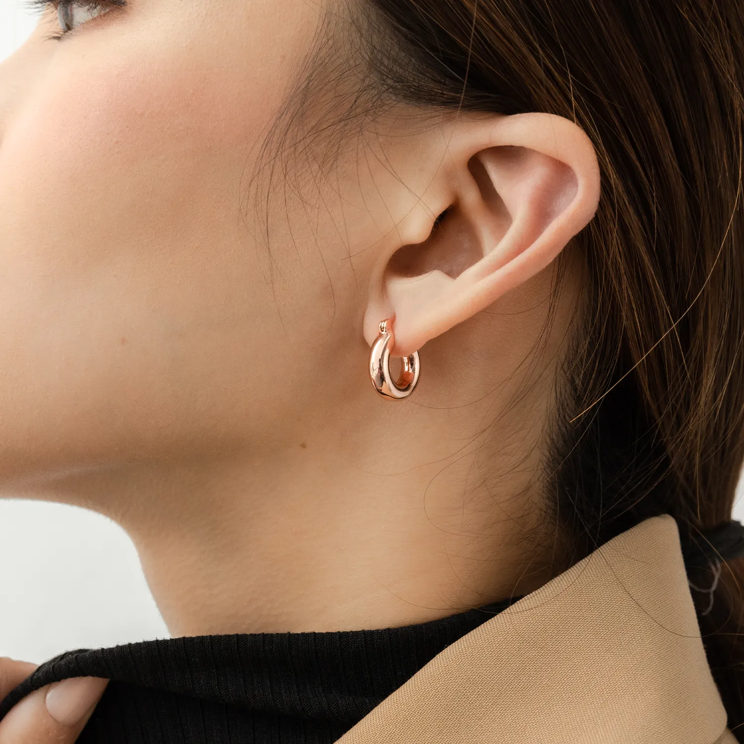Rose Gold Jensen Hoops