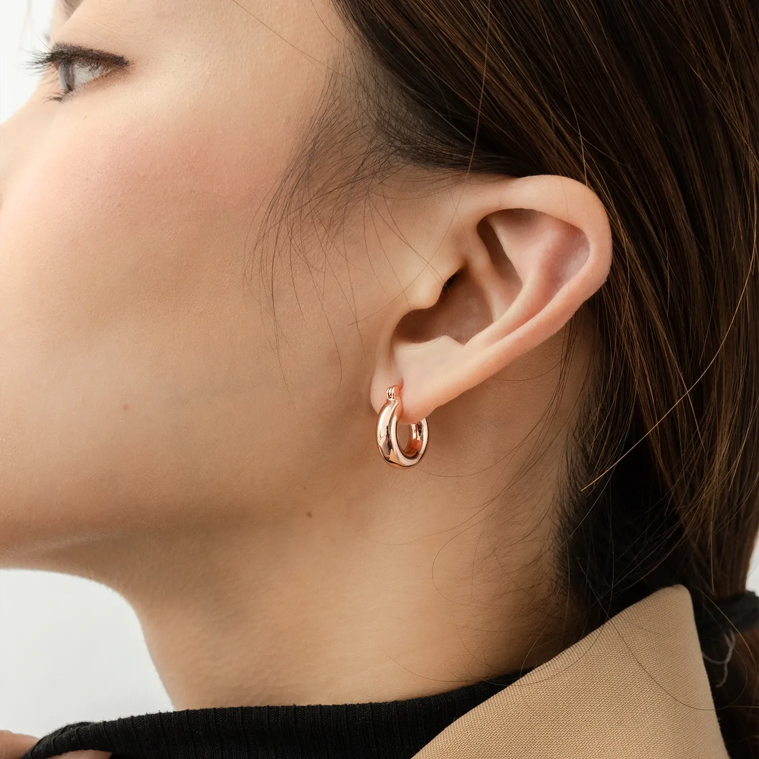Rose Gold Jensen Hoops