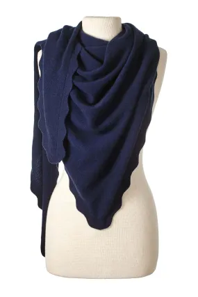Ruffle Triangle Wrap - True Navy