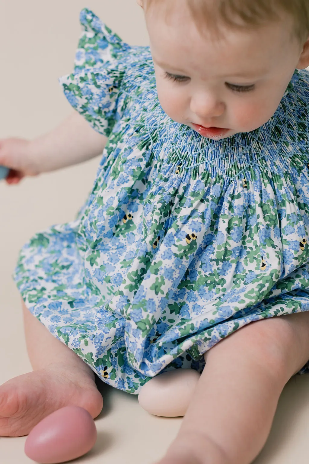 Smocked Hydrangea Romper