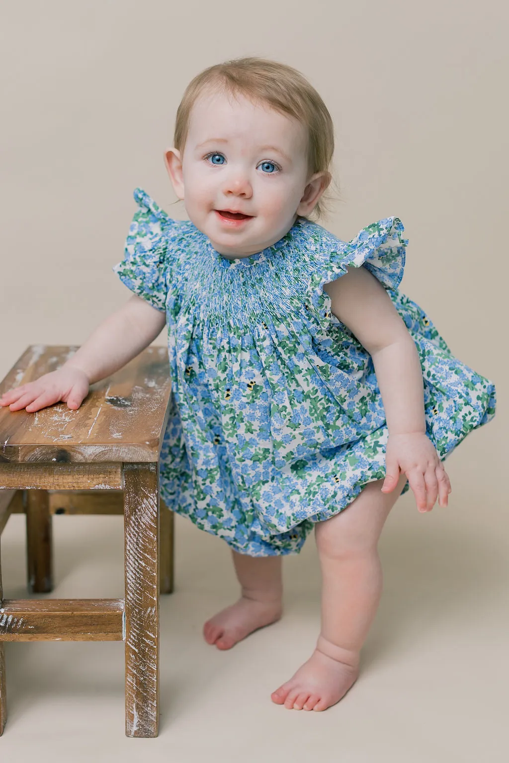Smocked Hydrangea Romper