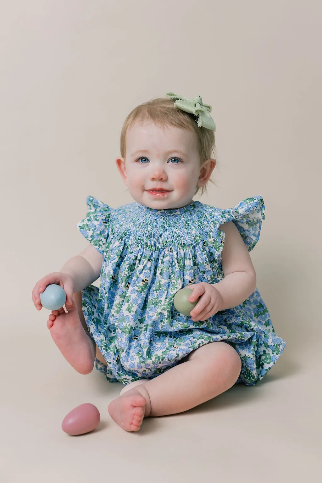 Smocked Hydrangea Romper