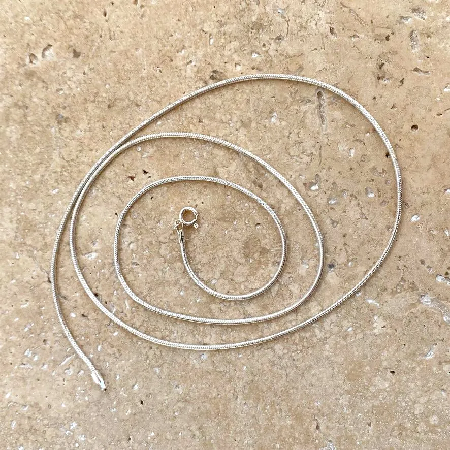 Sterling Silver Chain - Snake 1mm