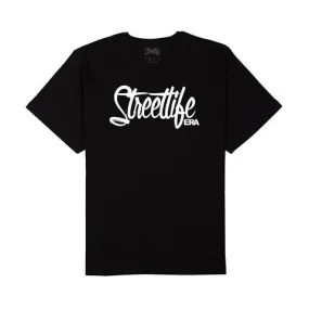 Street Life Era Cursive Street Life Black T-Shirt