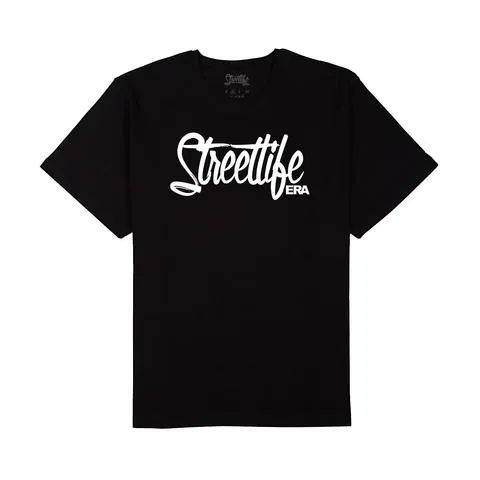 Street Life Era Cursive Street Life Black T-Shirt