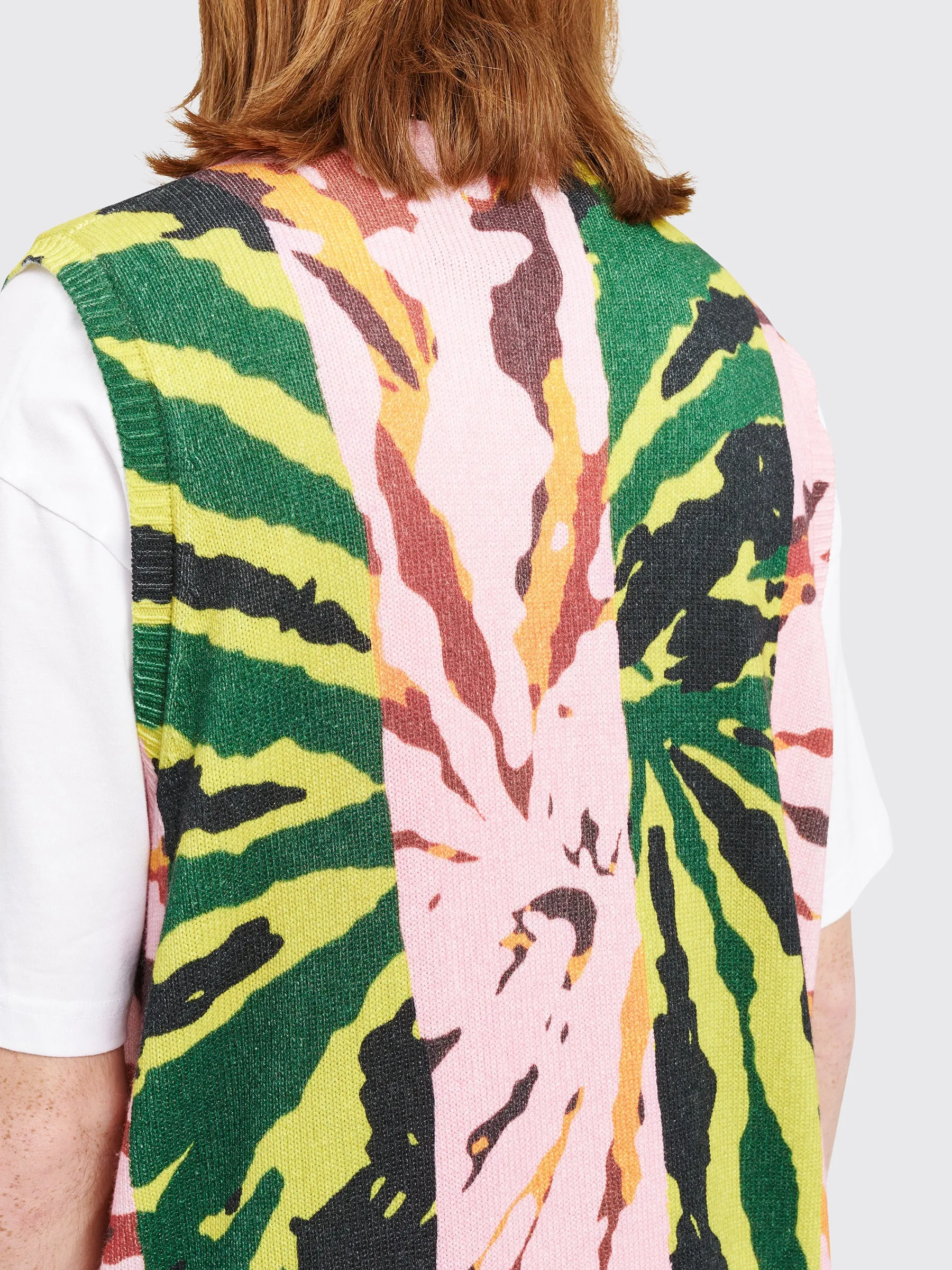 Stüssy Printed Sweater Vest Pink