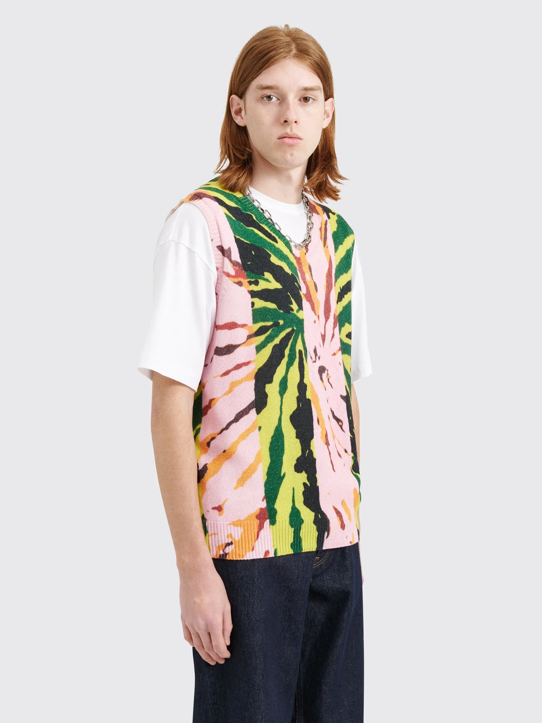 Stüssy Printed Sweater Vest Pink