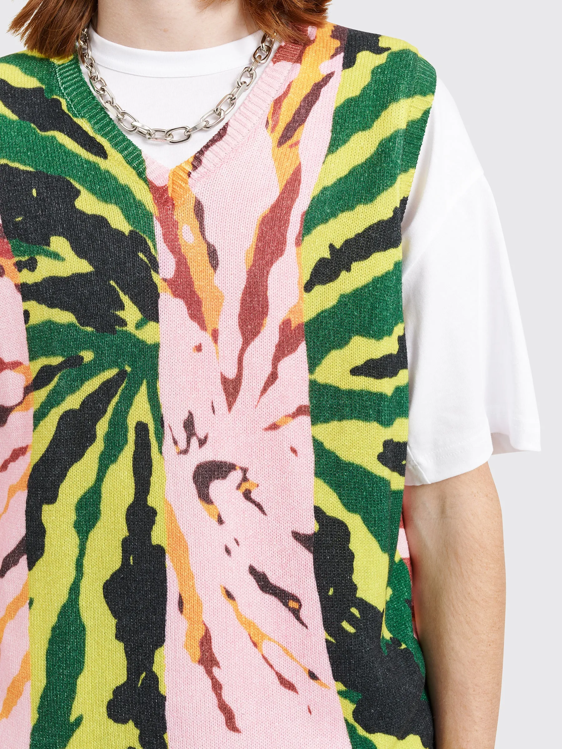 Stüssy Printed Sweater Vest Pink