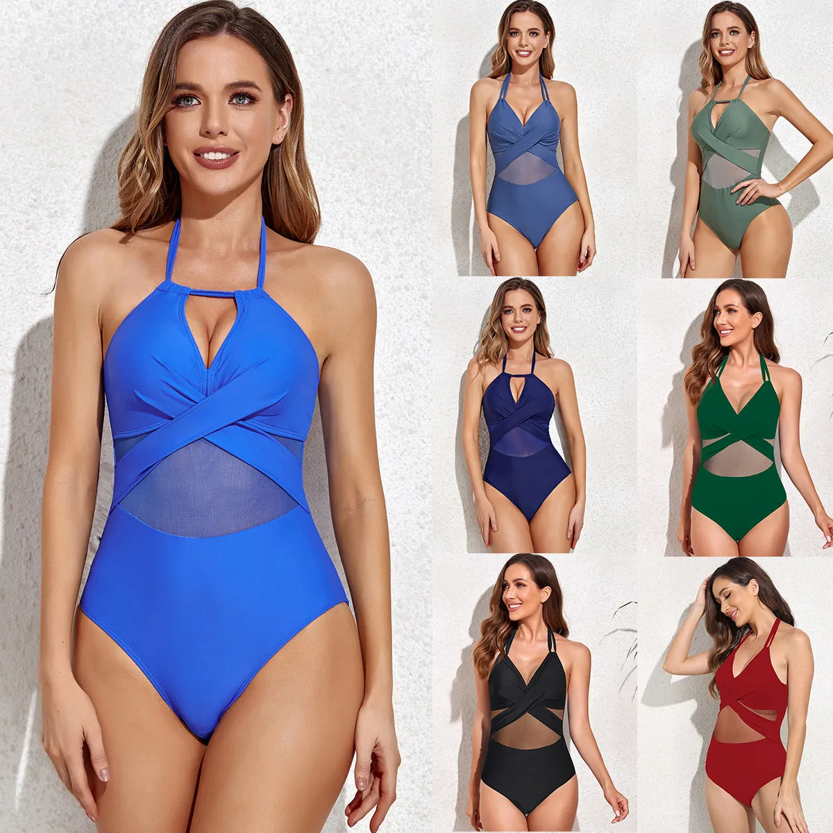 Swimsuit One piece cross top