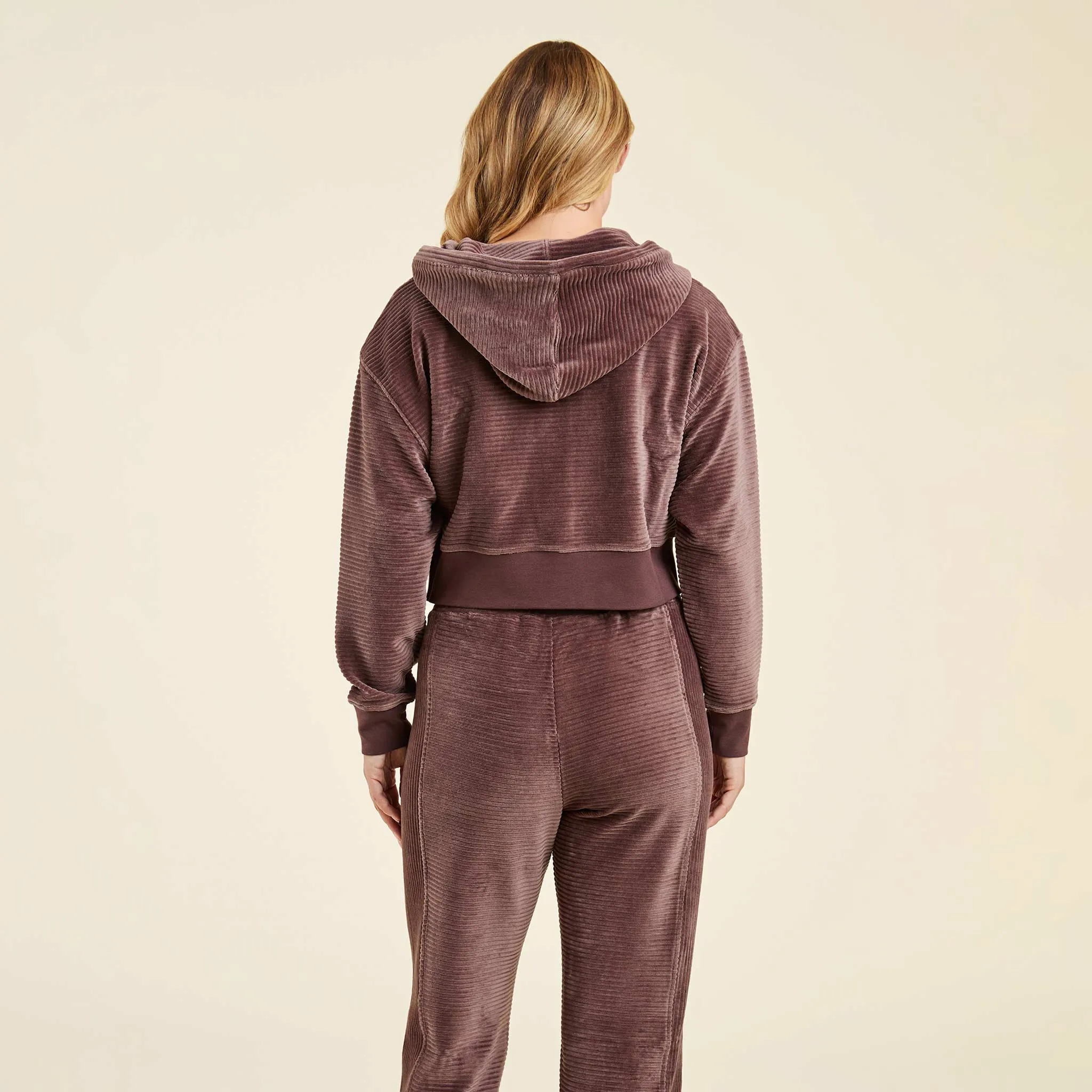Textured Zip Hoodie | Coffee