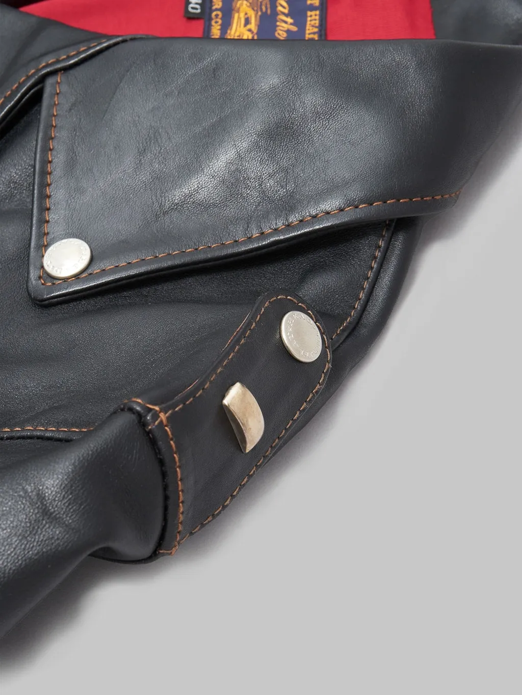 The Flat Head FN-LJ-HW001 Horsehide Double Rider's Jacket Black Aniline