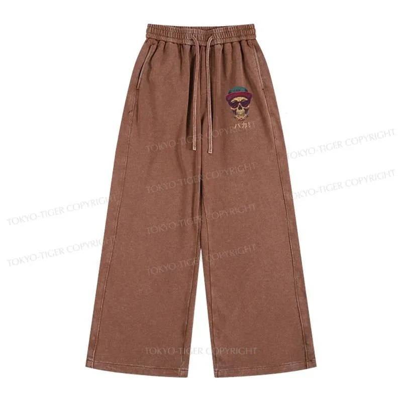 Tokyo-Tiger Fashion Skull Japanese Washed Sweatpants