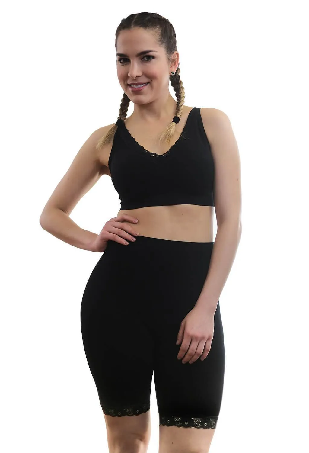 Travel Essential Anti Chafing High Rise Long Cotton Shorts
