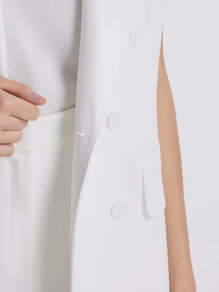 Triacetate Lapel Mid-Length Women Vest