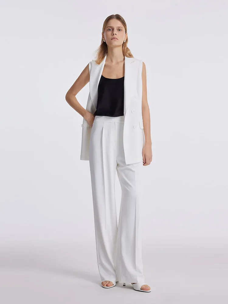 Triacetate Lapel Mid-Length Women Vest