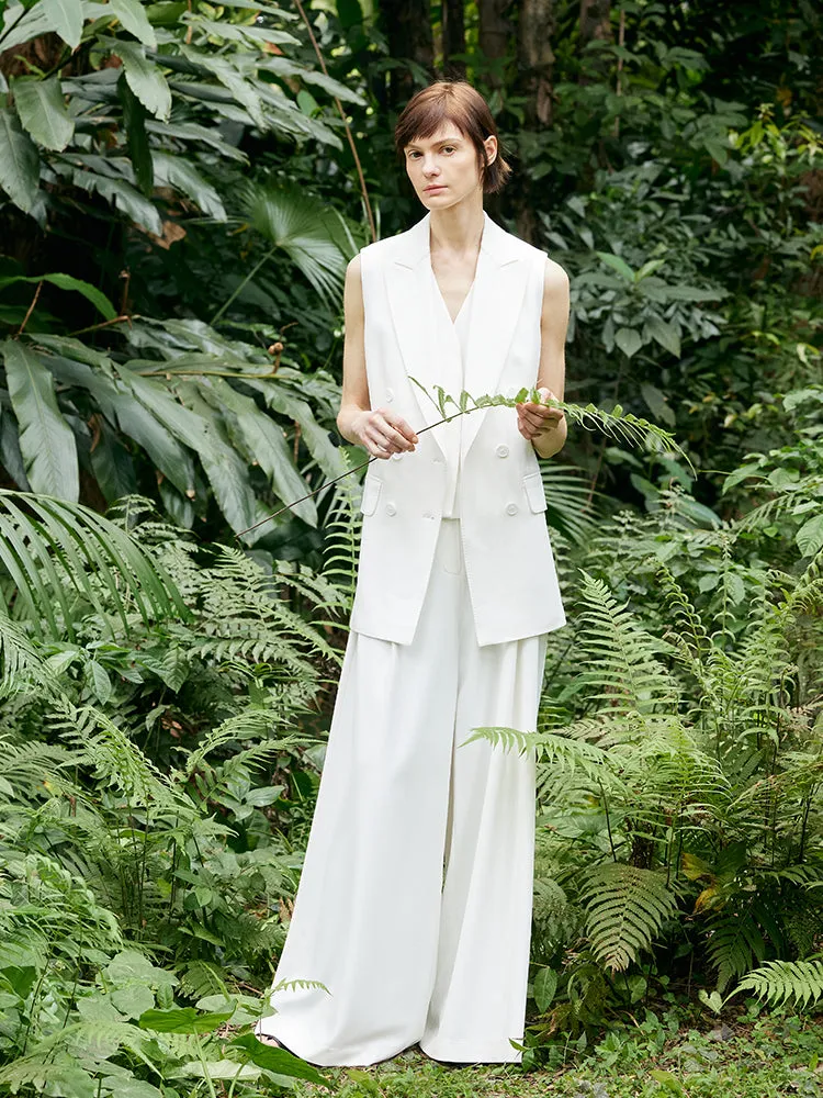 Triacetate Lapel Mid-Length Women Vest