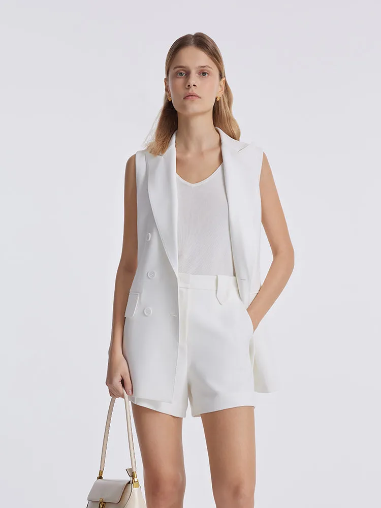 Triacetate Lapel Mid-Length Women Vest