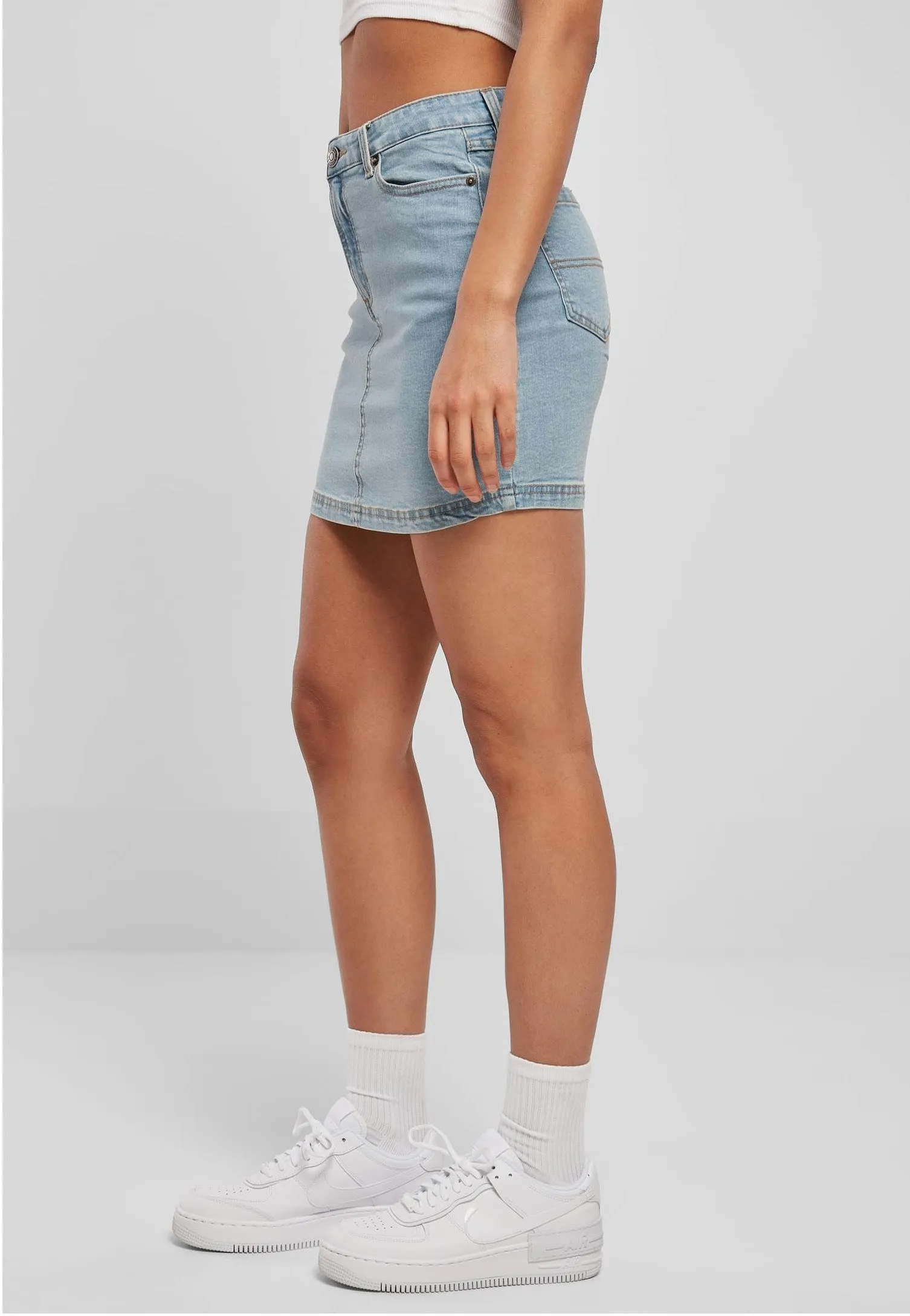 Urban Classics - Ladies Organic Stretch Denim Mini Clearblue Bleached - Skirt