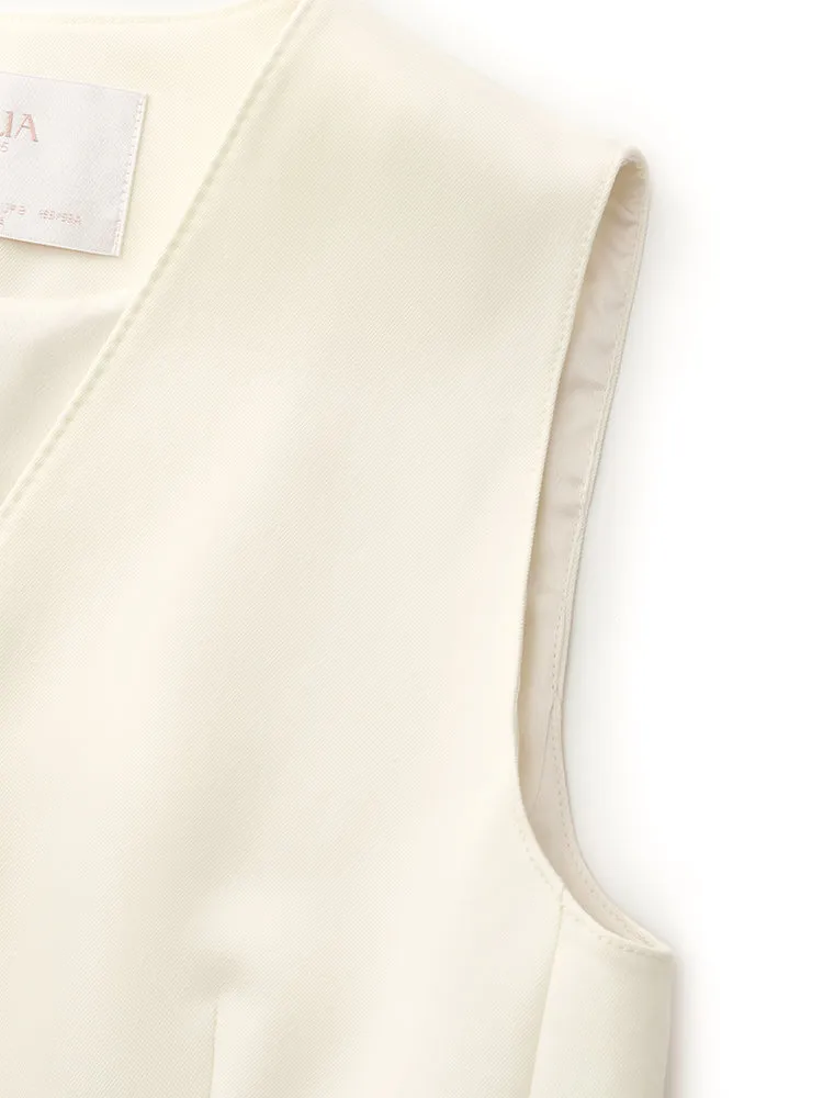 Worsted Wool Single-Breasted Women Vest