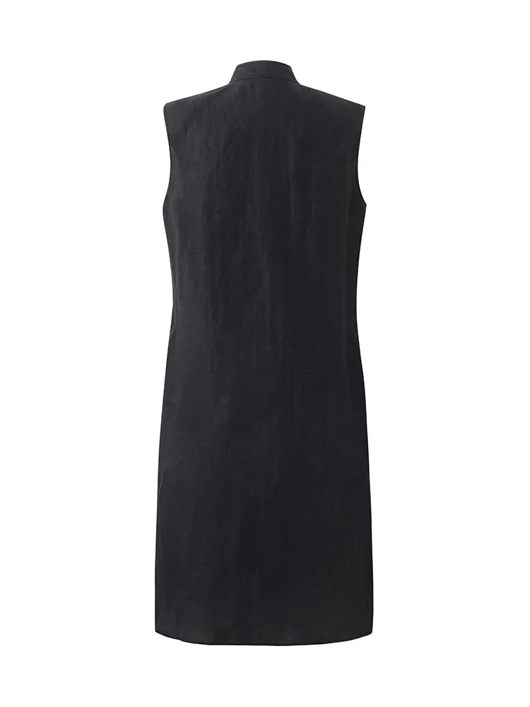 Xiang Yun Silk Asymmetric Hem Women Qipao Mini Dress